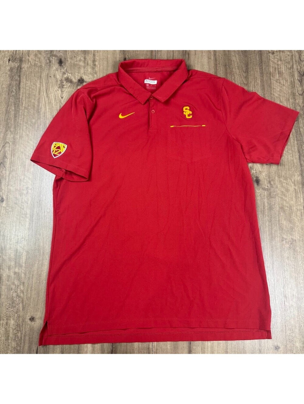 Nike Dri-Fit Team/Player Worn USC Trojans Polo Shirt Mens XL Red Short Sleeve